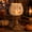 Large, variant on Rustic White Pumpkin Tealight Candle Holder Set of 3, Farmhouse Jack O Lantern Tea Light Holders with Wood Look Pedestal and Jute Bow