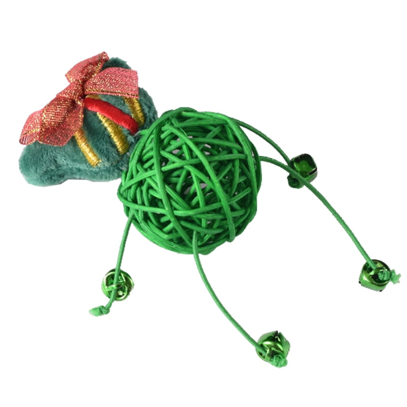 Christmas Cat Toy Creative Cartoon Interactive Rattan Ball Cat Toy Cat