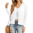thumbnail image 6 of JWD Womens Open Front Cardigan Lightweight Sweater Button Down Long Sleeve Casual Knit Tops Shrugs for Women, 6 of 10