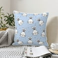 thumbnail image 3 of Housses de Coussin Décoratives en Velours Lot de 2, Housse de Coussin Carrée Douce avec Fermeture Éclair Invisible Impression Animal Cute Rabbits, 20"x20 Pouces, 3 of 6