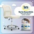 thumbnail image 2 of Serta Essentials Armless Task Chair, Faux Leather and Mesh, Cream, 2 of 14