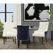 Chic Home Gilbert Dining Side Chair Button Tufted PU Leather Velvet