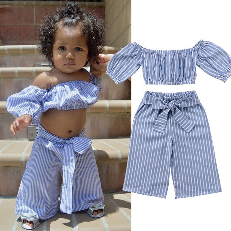 Baby Kid Girl Off-shoulder Tops T-shirt 