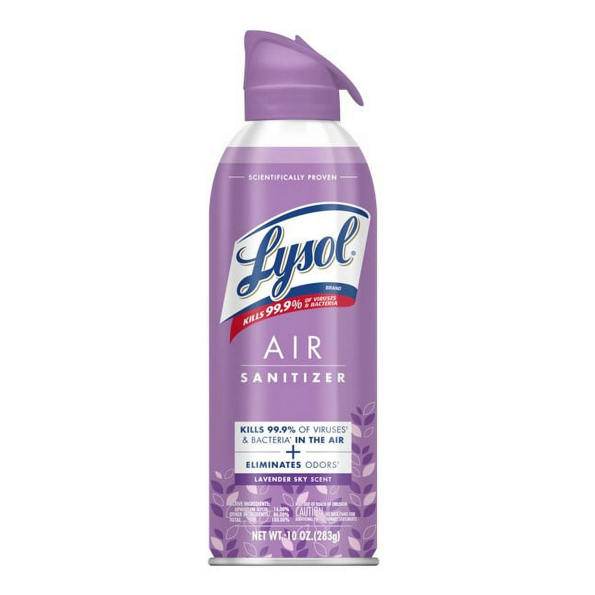 (3 pack) Lysol Air Sanitizer Spray for Air Sanitization and Bacterial Odor Elimination, Air Freshener Alternative, Lavender Sky Scent, 10 oz