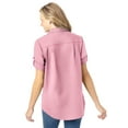 thumbnail image 2 of Woman Within Plus Size Petite Short-Sleeve Button Down Seersucker Shirt, 2 of 6