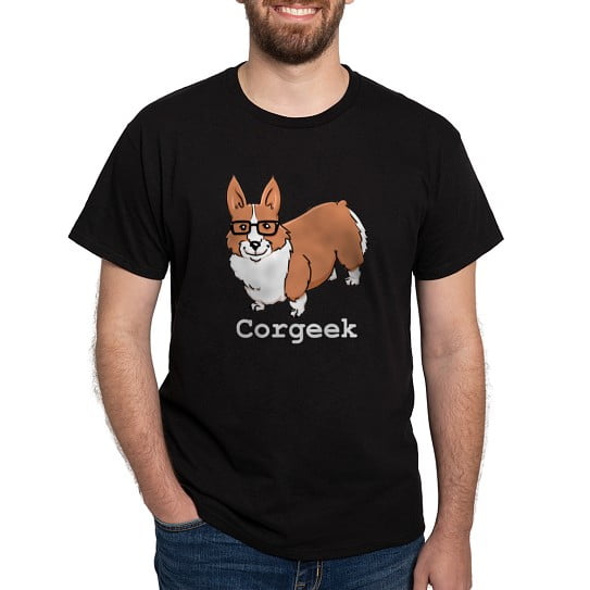 CafePress - Corgeek Dark T Shirt - Men's Classic Cotton T-Shirts