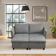 thumbnail image 3 of BUIORD 100" Modular Sectional Sofa with Storage, 6 Seat Couches and Sofas for Living Room, U-Shaped Sectional Couch with Reversible Chaises, Light Grey, 3 of 11