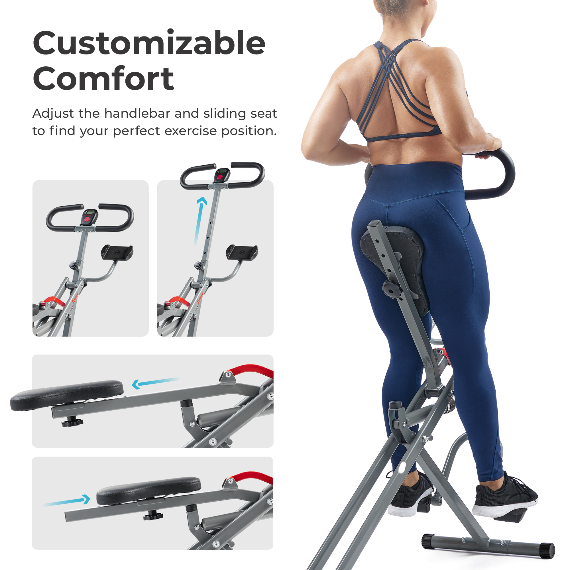 Sunny Health & Fitness Row-N-Ride Pro Squat Assist Trainer photo 5