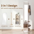 thumbnail image 4 of Costway Full Length Mirror Coat Rack Solid Wood Standing Mirror w/Clothes Hanger, 4 of 8