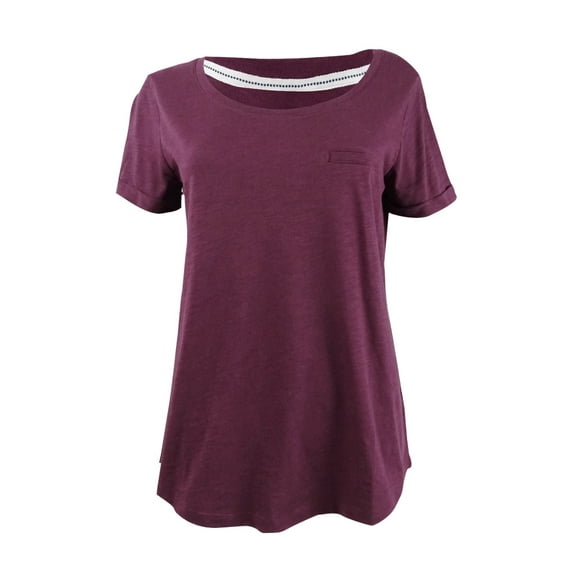 Charter Club Women's Crew Neck Knit Pajama Top (S, Savory Wine)