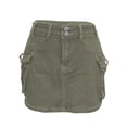 thumbnail image 6 of SONXAHE Dual Button Waist Cargo Mini Skirt for Women Side Cargo Pocket Street Daily Denim Skort, 6 of 6