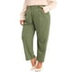 thumbnail image 4 of Conjuntos de trabajo de oficina para mujeres de talla grande Agnes Orinda, pantalones de negocios casuales rectos de cintura alta con bolsillo 3X en verde ejército, 4 of 6