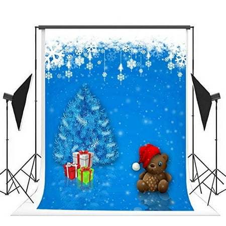 Image of GreenDecor 5x7ft Christmas Photo Backgrounds Snow Man Reindeer Photography Backdrops