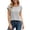 Light Gray, variant on Cap Sleeve Tops for Women Stripe Color Block Casual Crew Neck T Shirts Summer Loose Fit Basic Tee