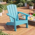 thumbnail image 4 of Costway Kids Adirondack Chair with High Backrest Armrests Fire Pit Chair for Kids Ages 3-8 Turquoise, 4 of 9