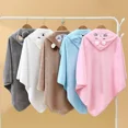 thumbnail image 3 of Toalla de baño gruesa de lana Coral para bebé con sombrero, manta envolvente con forma de Animal para niños, bata de baño infantil absorbente suave, 3 of 5