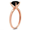thumbnail image 4 of 1 ct Round Cut Natural Onyx Solitaire 18K Rose Gold Womens Engagement Ring, 4 of 6