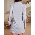 thumbnail image 6 of Biezeib Women's Nightgown Sleepwear Long Sleeve Button Down Nightshirt Lapel Collar Nighty Sleep Dress, 6 of 6