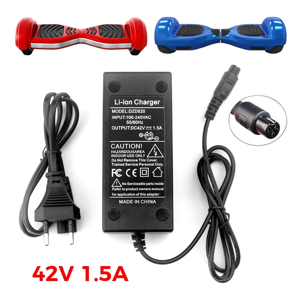 Nizirioo 42V 2A Cargador Patinete Electrico Cargador Hoverboard con 4  Adaptadores, Cargador Hoverboard, Universal DC 5,5mm, para Bicicleta  Eléctrica XLR Conector : : Deportes y aire libre