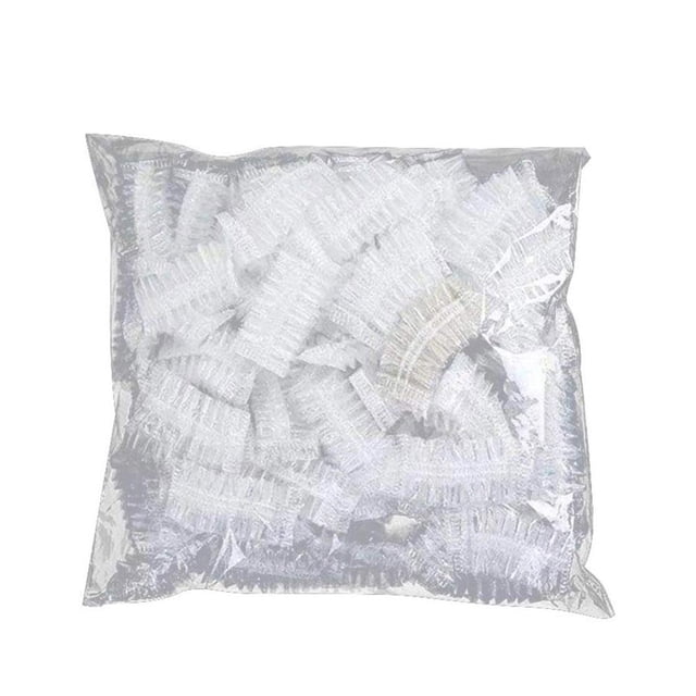 100PCS Disposable Ear Protector Covers, Waterproof Plastic Caps for Hair Dye, Shower, Bath, Salon, & Personal Use, Clear