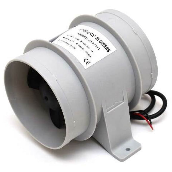 Marine Boat In-Line Blower SY01211 | 4 Inch 12 Volt 4.3 Amp Gray