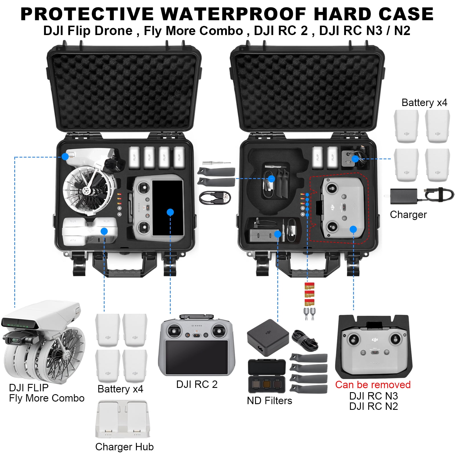 Hermitshell Hard EVA Travel Case For DJI Spark Drone - Fits Drone, 3 Batteries, Controller & Charger