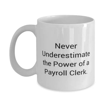 Sarcasm Payroll clerk Gifts, Never Underestimate the Power of a Payroll, Nice 15oz Mug For Coworkers, Cup From Friends, Payroll clerk graduation gift ideas, Gifts for payroll clerks graduating