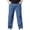Light Blue, variant on Jeans for Men Pull on Elastic Waist Loose Fit Denim Pants Big and Tall Straight Leg Stretch Chambray Trousers Streetwear XL-5XL