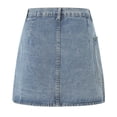 thumbnail image 5 of vigerkar Women's Denim Skirts Summer Casual A-Line Short Button Down Jean Skirts 2025 Blue, 5XL, 5 of 9