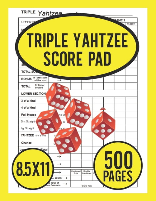 triple yahtzee score pad score pads for triple yahtzee