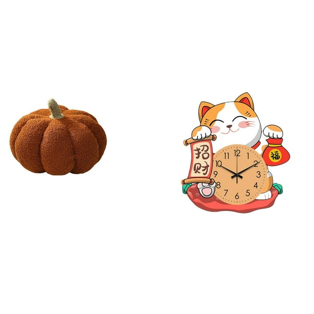 Encantadora Almohada De Peluche Con Forma De Gato Calabaza Para Dormitorio Infantil, Sofá, Decoración Silenciosa Para Colgar En La Pared, Cojín Para Halloween, Decoración Del Hogar