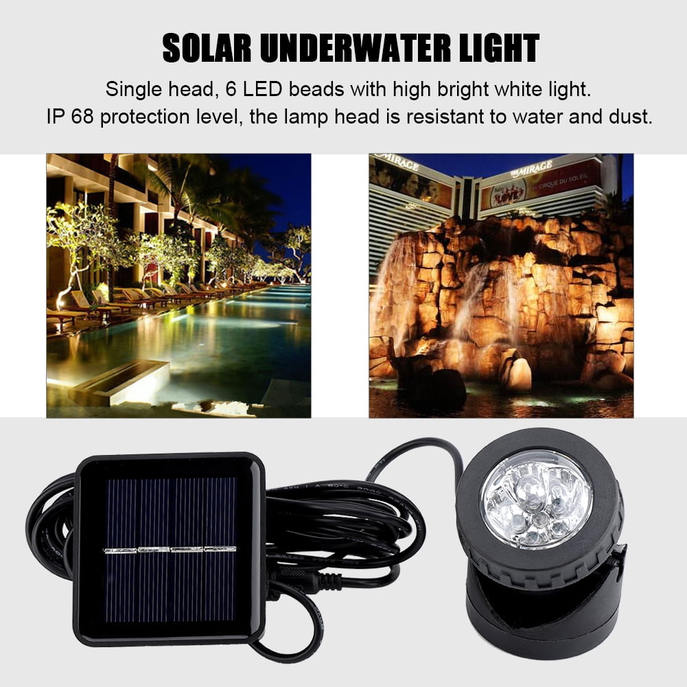 Solar Spotlights 6 LED Underwater Projection Lights Lamp Outdoor Garden Pond Lighting Underwater Submarine Lamp