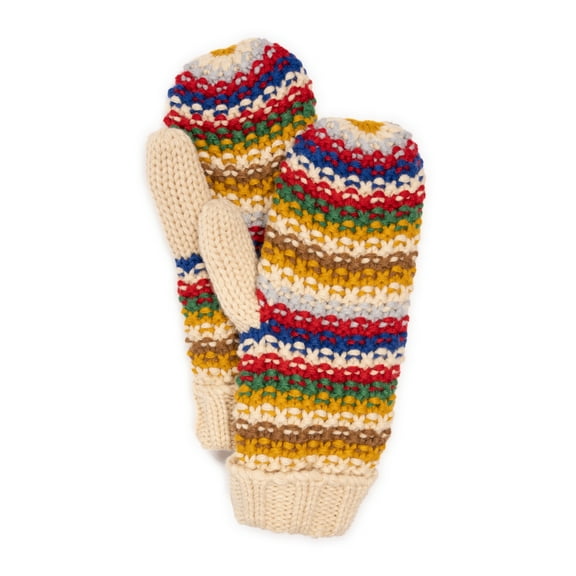 MUK LUKS Women's Textured Stripe Mitten