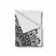 thumbnail image 2 of Lotus Soft Flannel Fleece Throw Blanket, Mandala with Flower Effects Oriental Folk Boho Illustration, Cozy Plush for Indoor and Outdoor Use, 50" x 60", Black White, by Ambesonne, 2 of 6