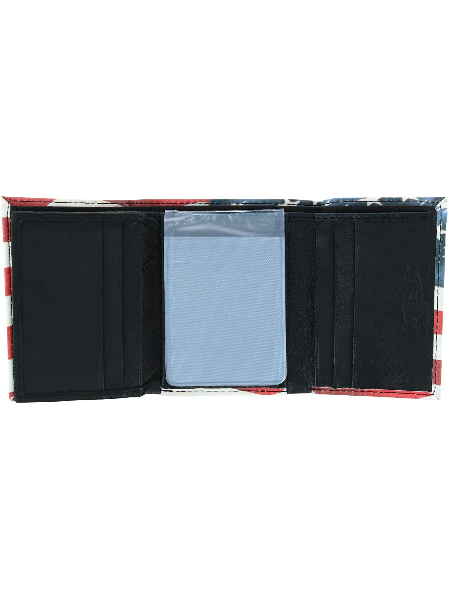 CTM Leather American Flag Trifold Wallet (Men) 