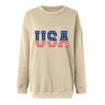 thumbnail image 3 of LYXSSBYX USA Sweatshirt Women Fashion Women Round Neck Long Sleeve Printing Loose Sweatshirt Blouse Tops, 3 of 4