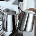 thumbnail image 5 of Stainless Steel Milk Frothing Pitcher Cappuccino Pitcher Pouring Jug Espresso Cup Creamer Cup for Latte Art, 12 Ounce (350 ML),Silver, 5 of 8