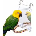 thumbnail image 1 of Juguete de espejo para pájaros con cuerda, juguete colgante para loros, espejo grande, juguete para masticar para periquitos y loros, suministros para mascotas, 1 of 2