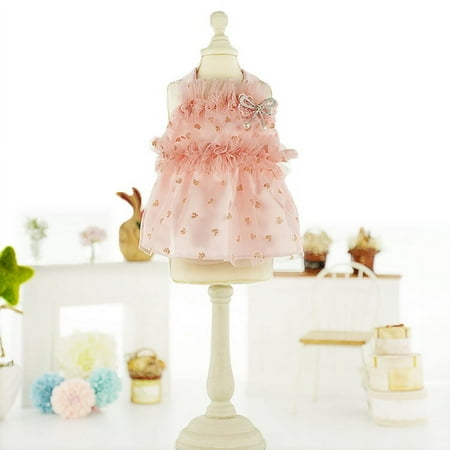 Namzi Sweet Puppy Dog Dress Cute Princess Cat Dresses Dog Skirt for Small Girl Dogs(A117 L)