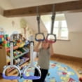 thumbnail image 4 of Siruishop Gymnastics Rings Exercise Home Stretching Fitness Equipment Indoor Gym Rings Gray Blue 2m, 4 of 8