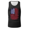 thumbnail image 3 of kpoplk Fourth of July Tank Top Men Patriotic Short Sleeved T Shirt Stars Stripes Short Sleeved Top American Flag Tank Top Men(Black,L), 3 of 4