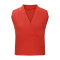 thumbnail image 4 of LSLJS Women's Womens Mode Confortable Décontracté V-Neck Manches Courtes Solide Top Blouse, Camisole Tank Tops, 4 of 7