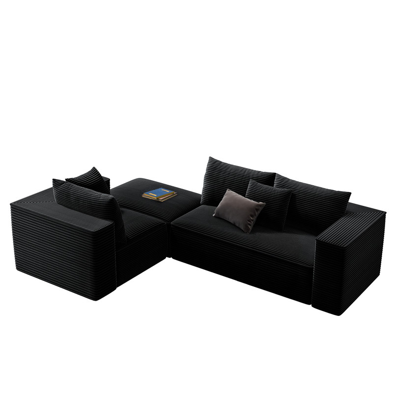 Uforic 107 Inch Cloud Sectional Couch, Modern Modular Sofa with L-Shape Chaise, Upholstered Sofa for Living Room Bedroom, Beige