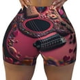 thumbnail image 2 of Fotbe Romantic Heart Guitar Shorts Sin Costuras – Shorts Deportivos de Cintura Alta para Mujer, Elásticos para Gimnasio, Yoga, Running o Ciclismo-Medium, 2 of 8