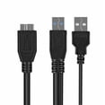 thumbnail image 4 of A Male to Micro B USB 3.0 Y Cable 2 FT Dual Power Superspeed External Hard Drive PC Laptop Cord Wire For Seagate Toshiba WD Hitachi Samsung, 4 of 4