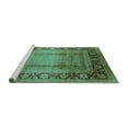 thumbnail image 2 of Ahgly Company Machine Washable Indoor Square Oriental Turquoise Blue Industrial Area Rugs, 8' Square, 2 of 4