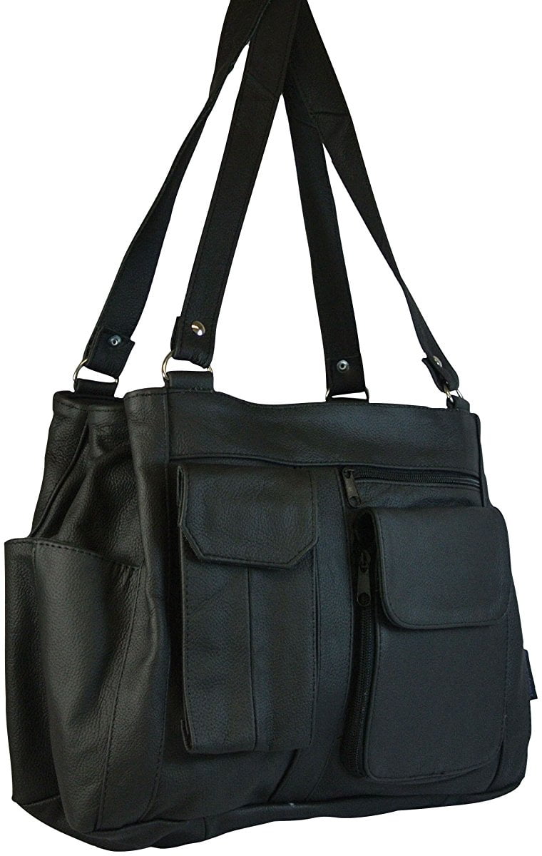 Texcyngoods Genuine Leather Organizer Purse Handbag 3 Compartments and ...