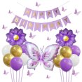 thumbnail image 1 of Kit de arco de globos con forma de mariposa morada, 38 piezas | Lavender G, 1 of 2