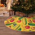 thumbnail image 5 of Rateoe Colorful Vegetables Pattern Christmas Tree Skirt with Ties , Christmas Tree Decorations, Farmhouse Christmas Decor Xmas Holiday Decorations-36", 5 of 6