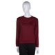 Femmes Pompon Col Rond Manches Longues T-shirt Top Chemisier Pull Jujube Rouge Taille S – image 1 sur 4